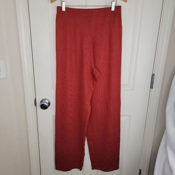 Comfort Chic silk & cashmere blend wide leg pants medium rust orange - Picture 1 of 4